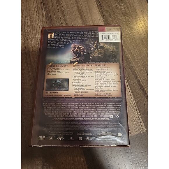 The Lord of the Rings: The Two Towers (DVD, 2003, 2-Disc Set, Full Frame Two... - Picture 2 of 4